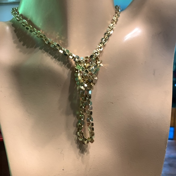 70’s GOLD PLATED 24” BRUTALIST MODERNIST ABSTRACT NECKLACE MADE IN KOREA - Picture 6 of 9